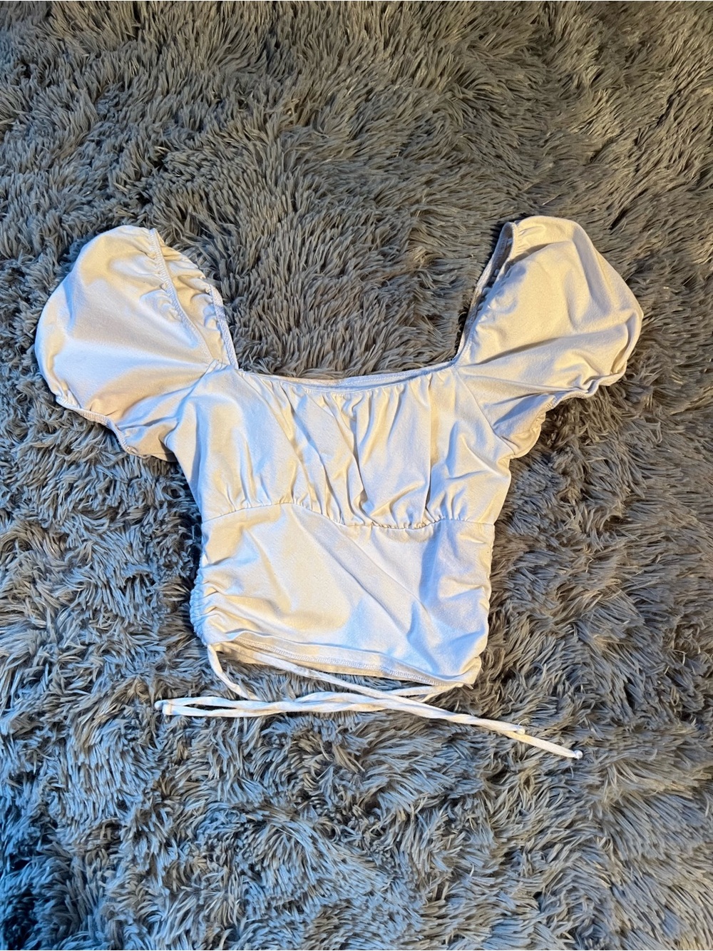 Hollister White Puff Sleeve Crop Top